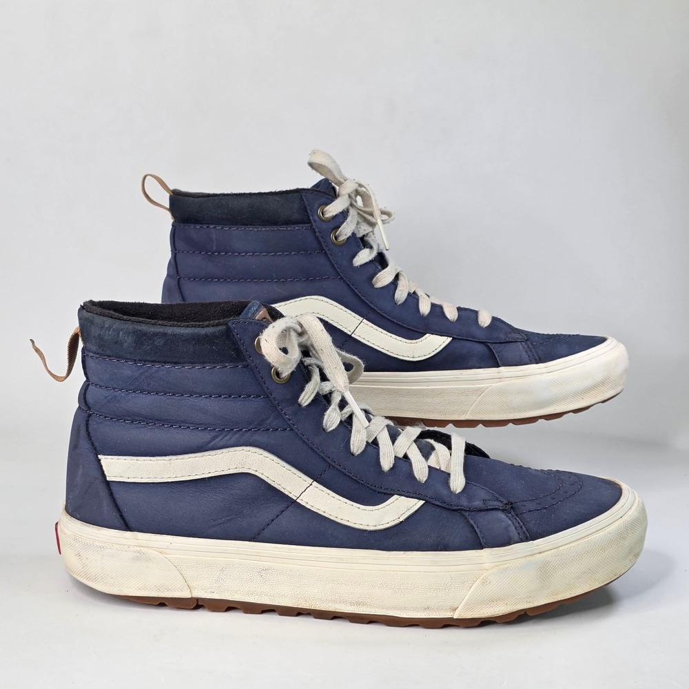 Vans Sk8-Hi MTE-1 Navy Blue Leather Primaloft Sneakers Men's 10.5 Women's 12